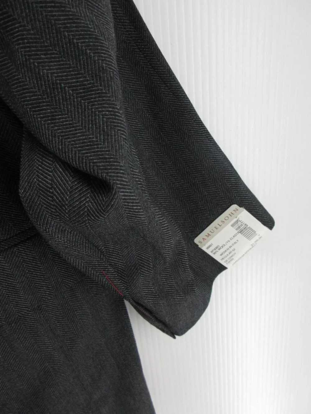 Samuelsohn Sport Coat 52 Blazer Wool Blend Herringbone Jacket Lined NEW